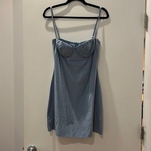 Princess Polly Kenzie Mini Dress Dusty Blue - US 6